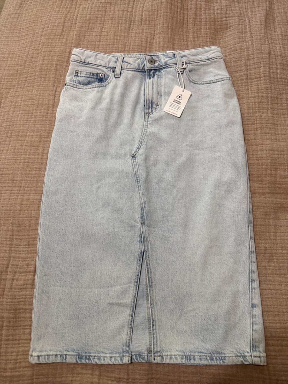 Lucky Brand Light Blue Denim Midi Skirt